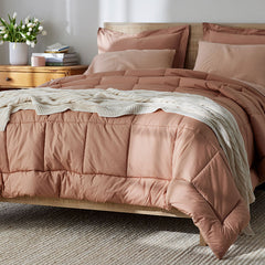 Classic Cool Cotton Percale Comforter - Clay, Full