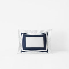 Double Border Premium Smooth Supima® Cotton Wrinkle-Free Sateen Sham - Navy, Boudoir