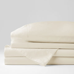 Premium Smooth Organic Cotton Sateen Bed Sheet Set - Ivory, Twin