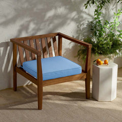 Rain Boxed Edge Replacement Chair Cushion - Air Blue, 21 in . x 19 in.