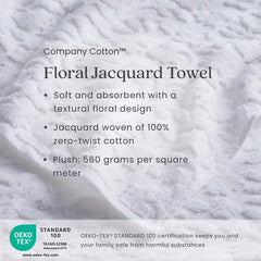 Floral Jacquard Bath Sheet - Light Antique Beige