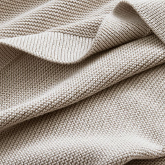 Classic All Season Breathable Cotton Knit Throw - Gold