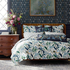 Peacock Classic Smooth Sateen Duvet Cover - Ivory Multi, King/Cal. King