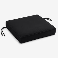 Replacement Boxed Edge Chair Cushion - Black, 21 in. x 19 in.