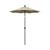 6' Round Outdoor Patio Umbrella, Aluminum with Push Button Tilt - Bronze Finish, Antique Beige