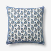 Jiya Reversible Decorative Square Pillow Cover - Blue Multi, 20 in. x 20 in.