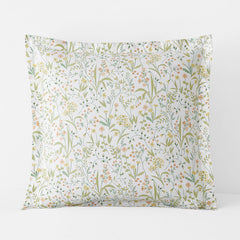 Clemencia Classic Cool Cotton Percale Sham - Mini Floral Peach Blossom, Euro