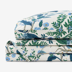 Peacock Classic Smooth Sateen Bed Sheet Set - Ivory Multi, King