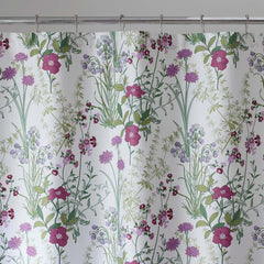 Bloom Meadow Classic Smooth Sateen Shower Curtain - White Multi