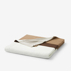 Classic All Season Breathable Cotton Knit Throw - Natural Stripe