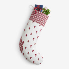 Flower Holiday Stocking - Red