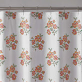 Blossoms and Stripes Classic Cool Cotton Percale Shower Curtain - Petal Charm