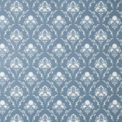 Floral Medallion Traditional Wallpaper - Blue, Roll