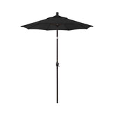 6' Round Outdoor Patio Umbrella, Aluminum with Push Button Tilt - Bronze Finish, Black