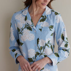 Poplin Women's Nightshirt - Hydrangea, XXL