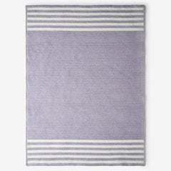 Chenille Border Stripe Handwoven Reversible Rug- Lilac, 8' x 10'