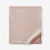 Premium Breathable Washed Linen Solid Flat Bed Sheet - Rose Smoke, Full
