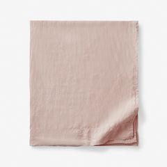 Premium Breathable Washed Linen Solid Flat Bed Sheet - Rose Smoke, Queen