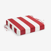 Replacement Boxed Edge Chair Cushion - Cabana Jockey Red, 18 in. x 18 in.