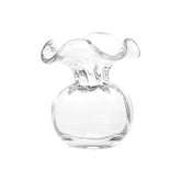 Hibiscus Glass Fluted Vases - Clear, Small