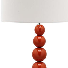 Beaded Table Lamp, Set of 2 - Red