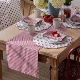 Flowers & Plaid Yarn-Dyed Reversible Table Runner - Red Multi, 16 in. x 90 in.