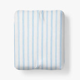 Blossoms and Stripes Classic Cool Cotton Percale Fitted Bed Sheet - Squiggle Stripe, Full