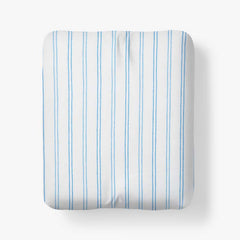 Blossoms and Stripes Classic Cool Cotton Percale Fitted Bed Sheet - Squiggle Stripe, Queen