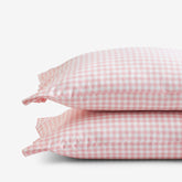 Gingham Classic Cool Organic Cotton Percale Pillowcase Set - Petal Pink, Standard