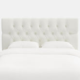 Park Tufted Textured Linen Headboard - White, Cal King