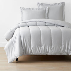 Classic Smooth Sateen Solid Comforter - Light Gray, Full