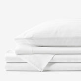 Dobby Stripe Classic Smooth Wrinkle-Free Sateen Bed Sheet Set - White, Full