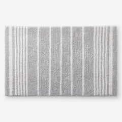Plush Spa Stripe Bath Rug - Dark Gray, 21 in. x 34 in.