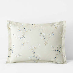 Blossom Trail Garment Washed Cotton Percale Sham - Green Tea, Standard
