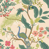 Peacock Traditional Wallpaper - Light Pink, Swatch