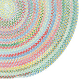 Garden Stripe Reversible Braided Cotton Rug - Blue, 7' x 7' Round