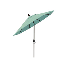 6' Round Outdoor Patio Umbrella, Aluminum with Push Button Tilt - Bronze Finish, Spectrum Mist