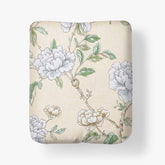 Peony Garden Premium Smooth Wrinkle-Free Sateen Fitted Bed Sheet - Beige Tan, Queen