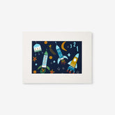 Planets & Rockets Wall Art - Navy