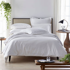 Premium Smooth Organic Cotton Sateen Duvet Cover - Ivory, Full