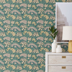 Garden Removable Wallpaper - Green/Tan, Roll