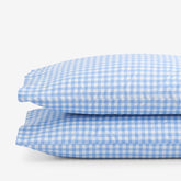 Gingham Classic Cool Organic Cotton Percale Pillowcase Set - Light Blue, Standard