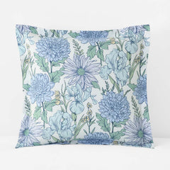Garden Bliss Classic Smooth Sateen Sham - Blue Multi, Euro