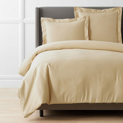 Premium Smooth Supima® Cotton Wrinkle-Free Sateen Duvet Cover - Yellow, Full/Queen