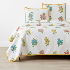 Lily Garden Quilted Coverlet - White Multi, King/Cal. King