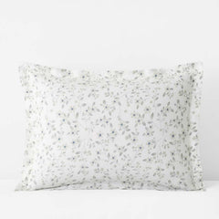 Floral Bliss Garment Washed Cotton Percale Sham - Green, Standard