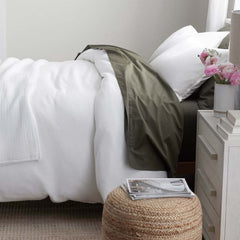 Mini Waffle Duvet Cover - White, Twin/Twin XL