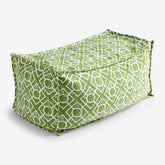 Indoor/Outdoor Pouf - Textured Fretwork Leaf Green, Large