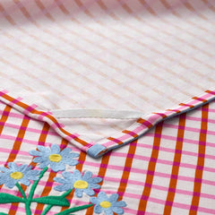 Floral Plaid Kitchen Towel Sets - Red, Set of 2