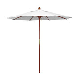 Round Outdoor Patio Umbrella, Wood with Manual Lift - Natural, 7.5'